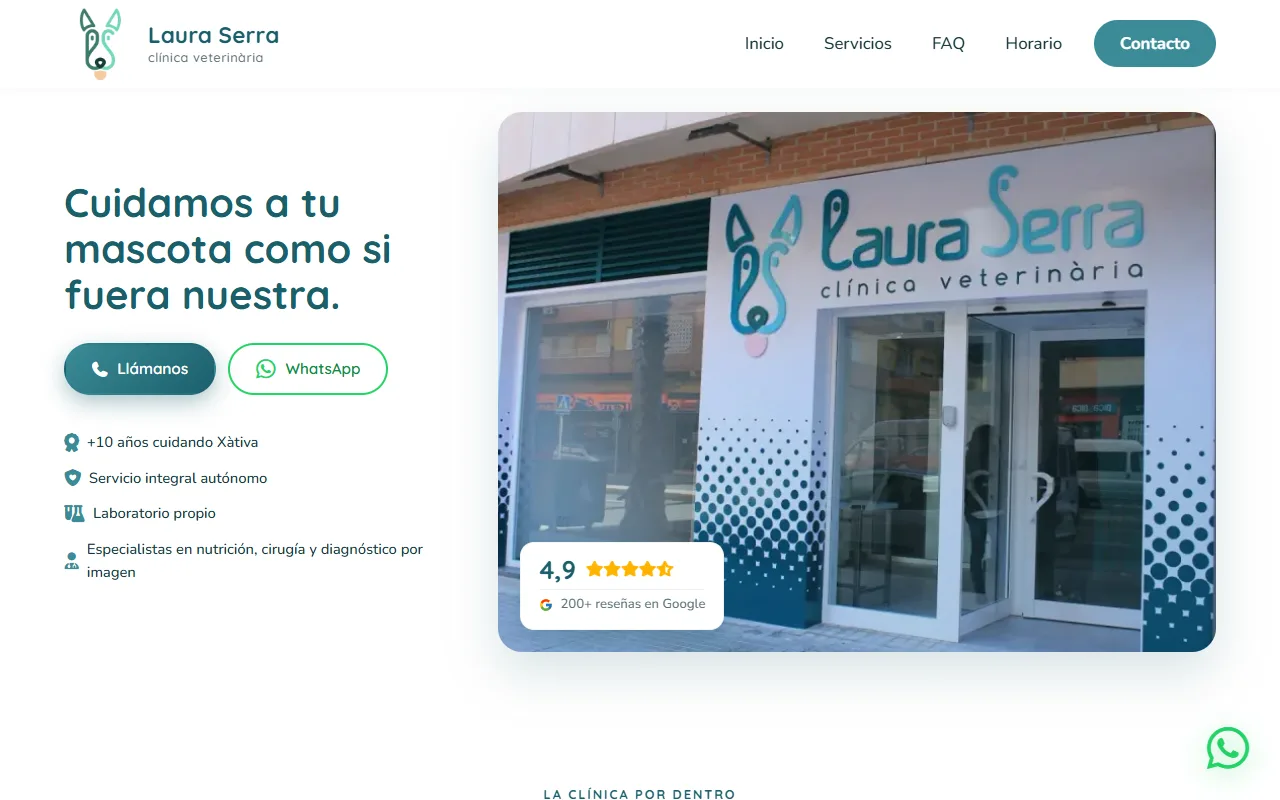 Web de Clínica Veterinària Laura Serra diseñada por MetaLogic