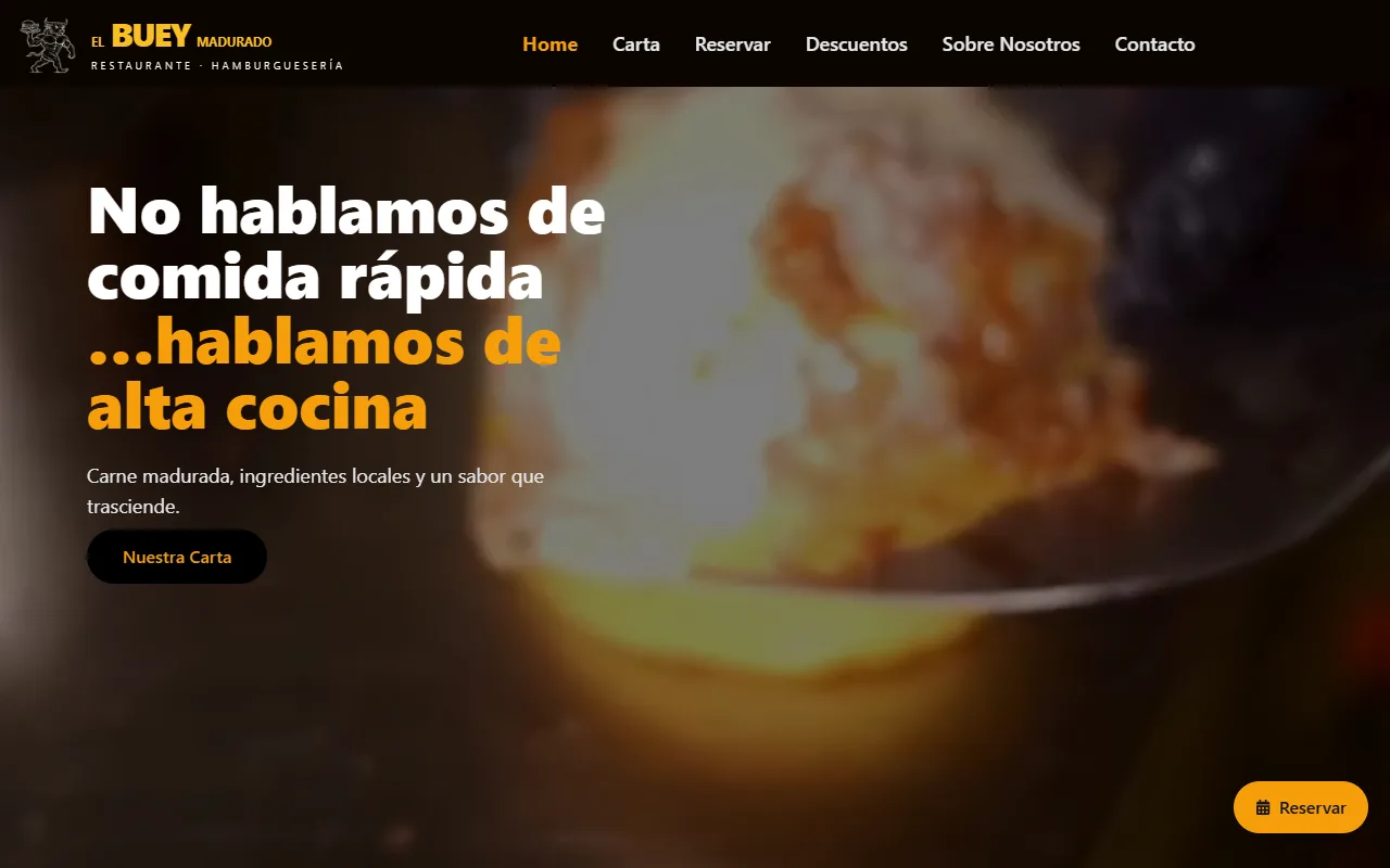 Web de El Buey Madurado diseñada por MetaLogic
